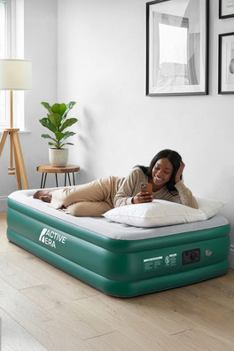 Single Comfort Air Bed - Green White