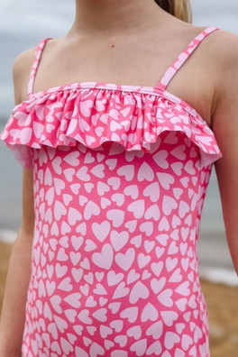 Kids Cherish Hearts Swimsuit - Pink