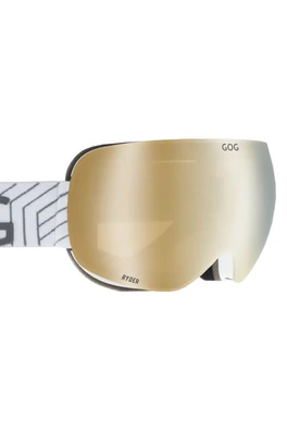 Unisex Ryder UV400 Anti-Fog Mirror Ski Goggles - White
