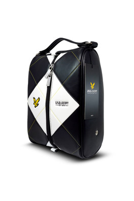 Argyle Premium Leather Golf Shoe Bag - Black