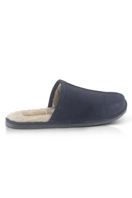 Smithfield Suede Leather Mens Loungewear Slippers - Navy