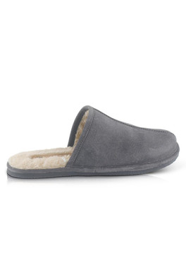 Smithfield Suede Leather Mens Loungewear Slippers - Grey