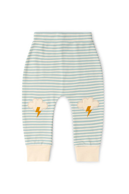 Weather Kids Knee Patch Striped Joggers - Blue