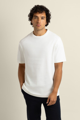 Arvid Mens Ribbed T-Shirt - White