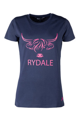 Kirby Womens Highland Cow T-Shirt - Navy