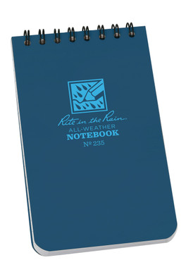 Top Spiral Bound Pocket Notepad No.235 - White Blue 3" x 5"