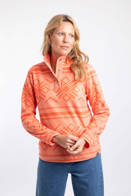 Amy Womens Printed Microfleece - Dark Coral