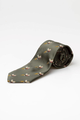 Danby Mens Flying Pheasant Shooting Tie - Danby Olive