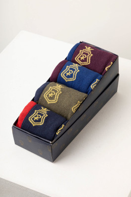Womens Socks Gift Box - Emblem Navy