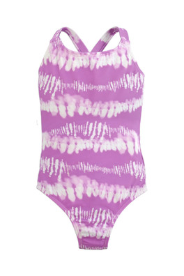 Girls Swimming Costume - Tie Dye Purple