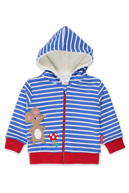 Kids 100% Cotton Mouse and Mushroom Hoodie - Blue