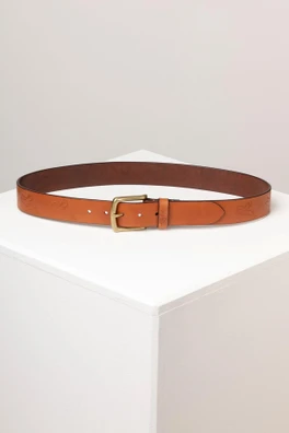 Sledmere Mens Leather Jeans Belts - Tobacco