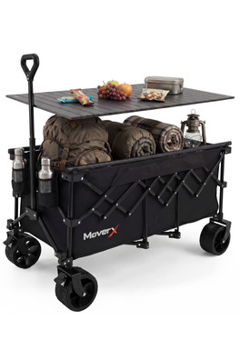 Folding Camping Table Trolley 300L - Black