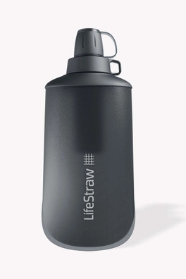 Peak Series 650ml Squeeze Bottle Water Filter - Dark Grey
