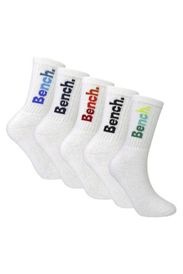 Boys 5 Pack Sport Crew Socks Cotton Kids Socks - White