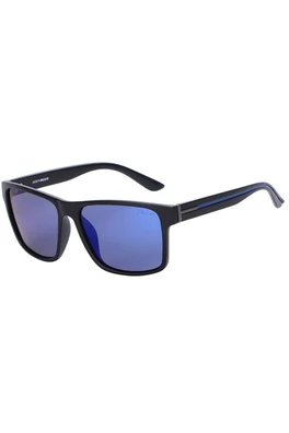 Vark Unisex Polarized Sunglasses - Satin Black/Polar Blue Mirror