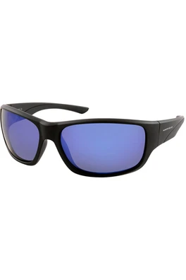 Galjeon Unisex Polarized Sunglasses - Matte Black/Polar Blue Mirror