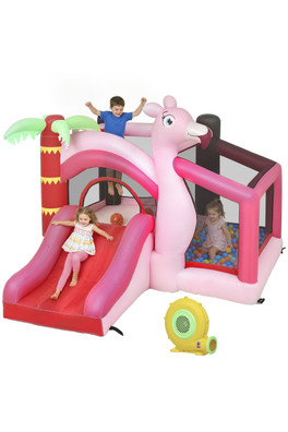 Kids Inflatable Bounce House with Blower - Pink