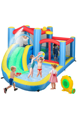Inflatable Bouncy Castle with 550W Blower - Multicoloured