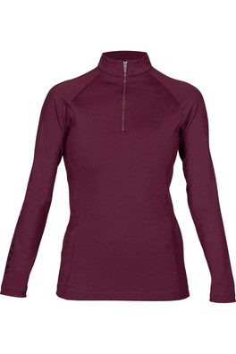 Eltar Womens Quarter Zip Base Layer Top - Black Cherry