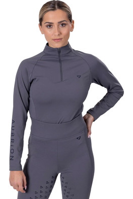 Eltar Womens Quarter Zip Base Layer Top - Grey
