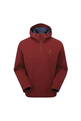 Mens Lightweight Waterproof Half-Zip Hiking Jacket - Red