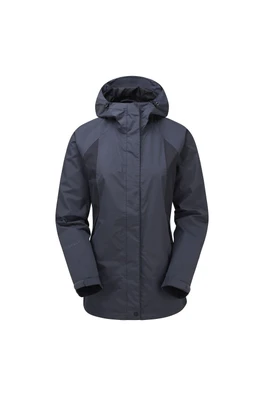Ladies Waterproof Hooded Windproof Hiking Jacket - Blue