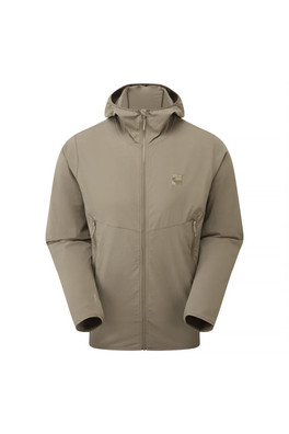 Mens Lightweight Water-Repellent Softshell Hoodie - Brown
