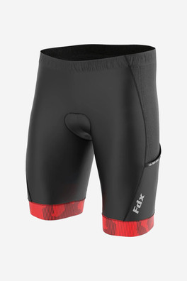 All Day Men's Cycling Shorts with Pockets - Black/Red