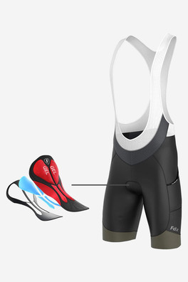 Essential Men's Padded Cycling Bib Shorts - Black/Green