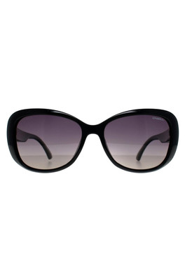 9010 Butterfly Womens Sunglasses - Gloss Black / Grey Gradient