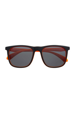 SDS-5016 Square Mens Sunglasses - Black Orange / Grey Polarised