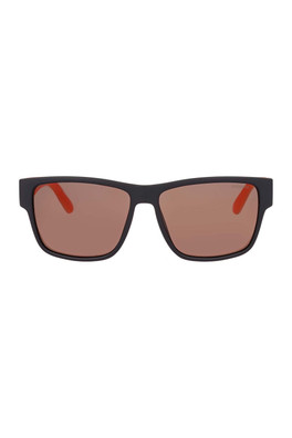 SDS-5047 Square Mens Sunglasses - Matte Black Orange / Brown