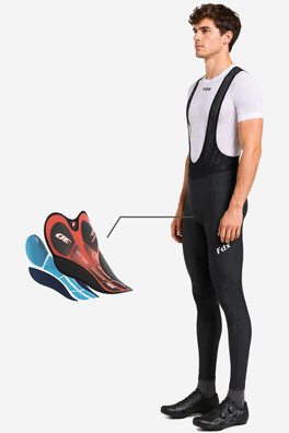 Duo Men's Cycling Bib Tights 3D Gel Pad - Black