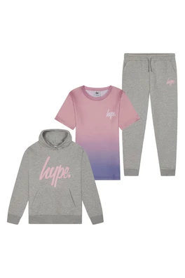 Girls 3 Piece Set - Hoodie, Top & Tracksuit - Grey