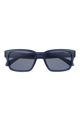 SDS-5040 Rectangle Mens Sunglasses - Transparent Dark Blue / Blue