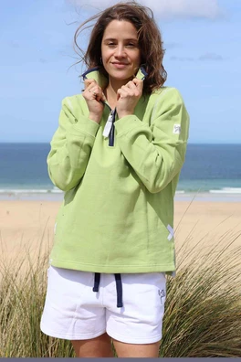 Womens Soft Quarter Zip Sweatshirt - Lime