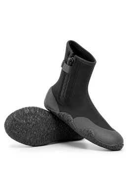 Edge Adult Unisex 5mm Zip Round Toe Wetsuit Boots - black