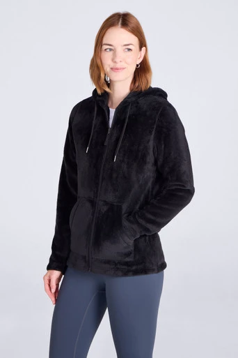 Snaggle Womens Hooded Fleece - Black