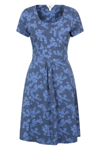 Orchid Patterned Womens UV Dress - Blue