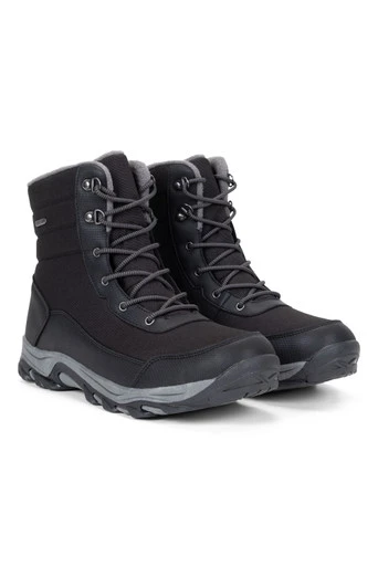 Ohio Mens Fleece Lined Snow Boots - Jet Black