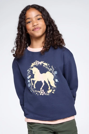 Crew Neck Kids Sweatshirt - Dark Blue