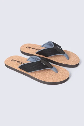 Parker Mens Cork Flip Flops - Black