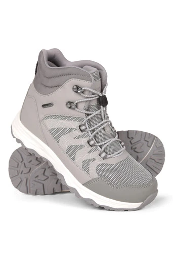 Track Kids Waterproof Hiking Boots - Light Grey