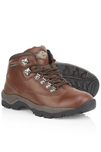 Peak Womens Leather Waterproof Walking Boots - Brown