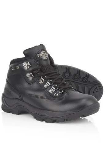 Peak Womens Leather Waterproof Walking Boots - Black