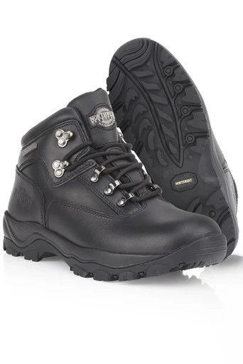 Inuvik Mens Leather Waterproof Hiking Boots - Black