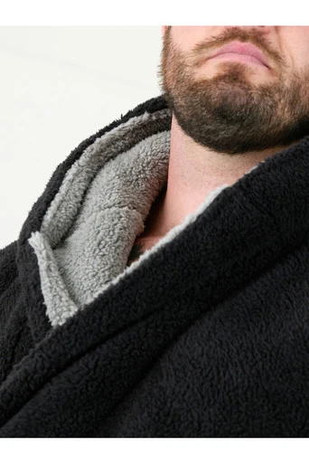 Newquay Mens Kingsize Hooded Dressing Gown - Navy