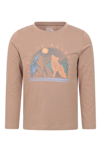 T-shirt à manches longues pour enfants  Spirit of Adventure  avec motif - Bronzage