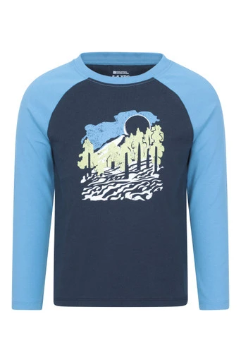 Circle Valley Kids Long Sleeve Graphic Tee - Navy
